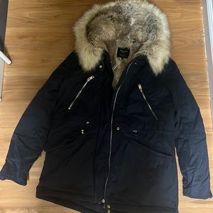 Zara parka with fur hood size XS